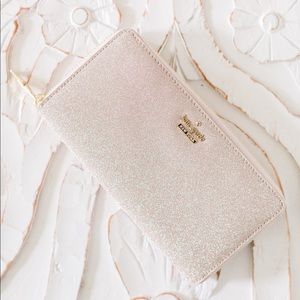 Brand New Kate Spade Rose Gold Wallet Shimmer NWT